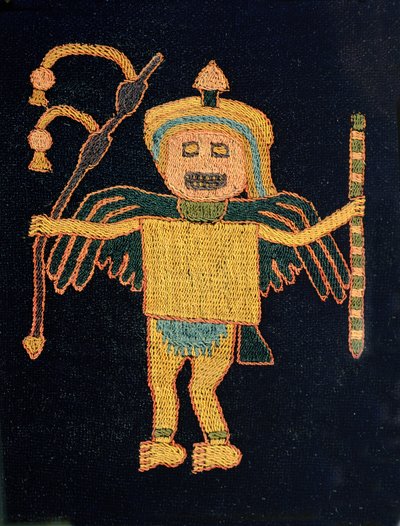 Detail of a piece of woollen fabric by Paracas Culture